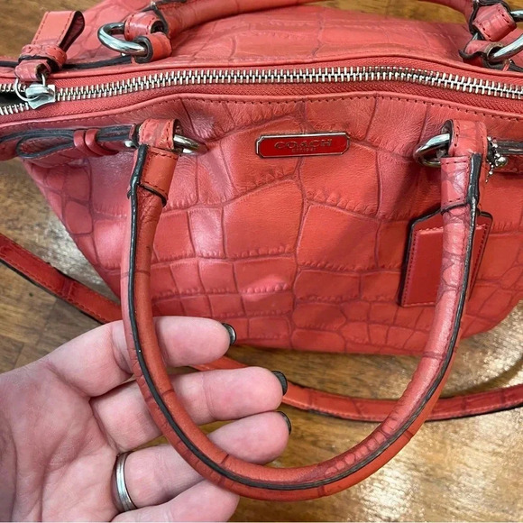 Coach Madison Sophia Croc Embossed Leather Satchel Crossbody Shoulder bag purse - Picture 7 of 16
